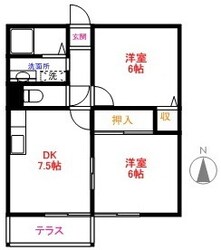 カギナカハイツ　Ｍの物件間取画像